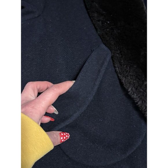 FORSTMANN Wool Angora Hair Women Blue Faux Fur Collar Sz Measured & Skirt VTG - Picture 11 of 16